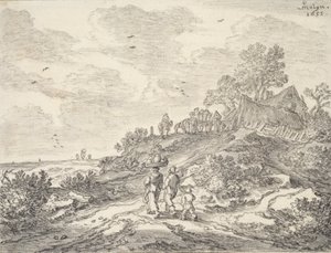 Na wydmach pod Haarlem, 1655 (kreda na papierze)